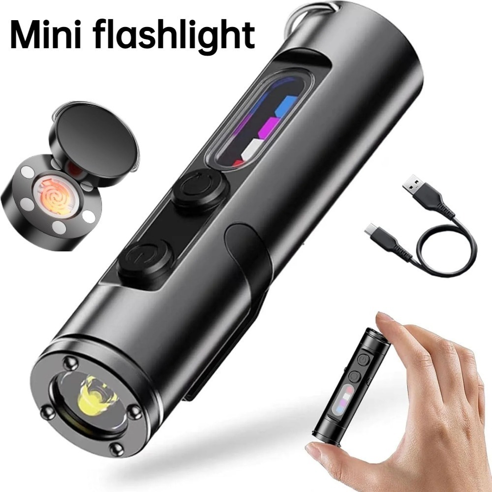 Keychain Flashlight - Mini Lanterna Portátil Recarregável Tipo C