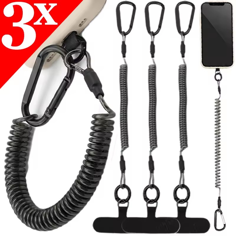 Carabiner Keychain - Cordões Flexíveis Anti-Perda para Celular com