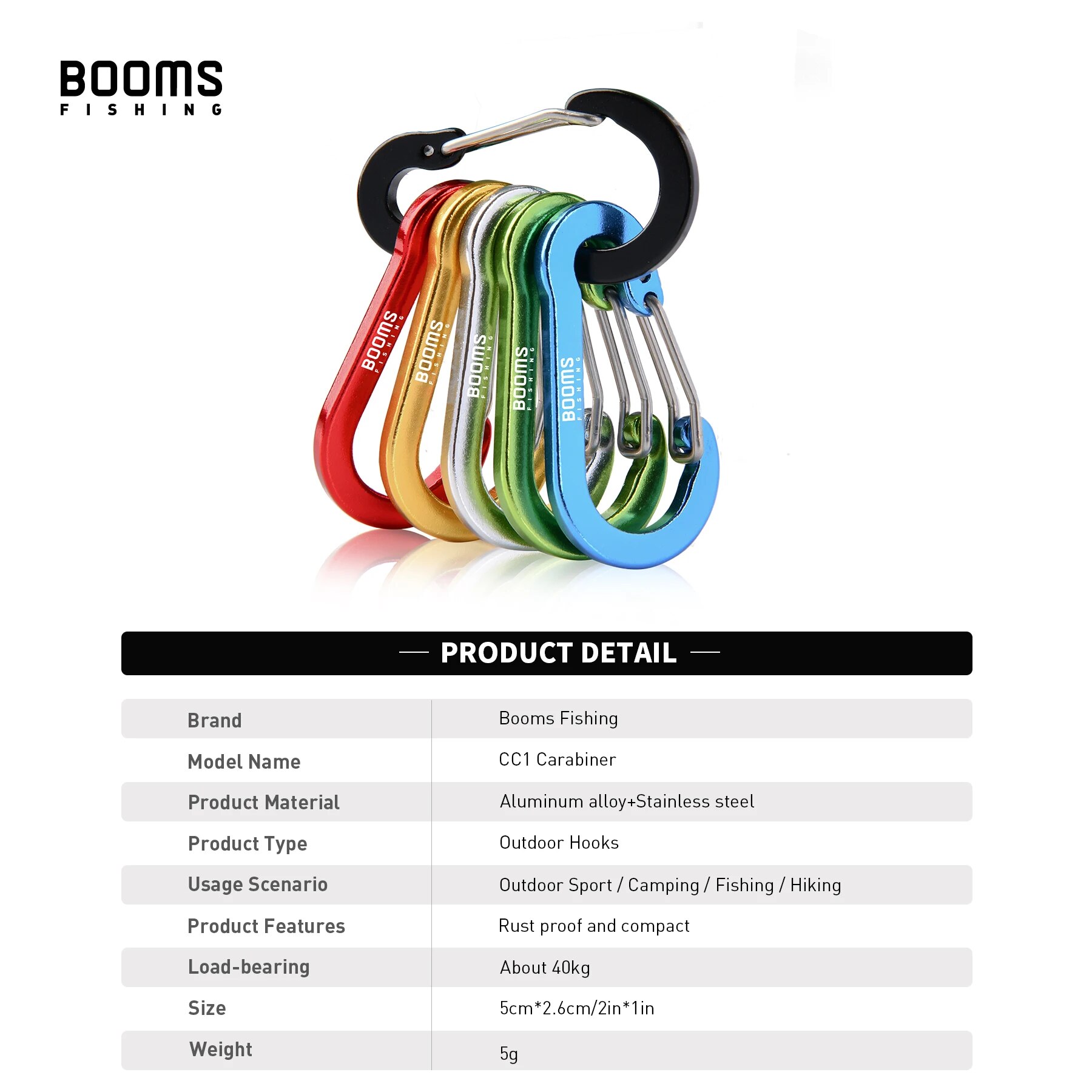 Booms Fishing CC1 6 Peças Mosq - Carabiner Keychain avaliação e preço