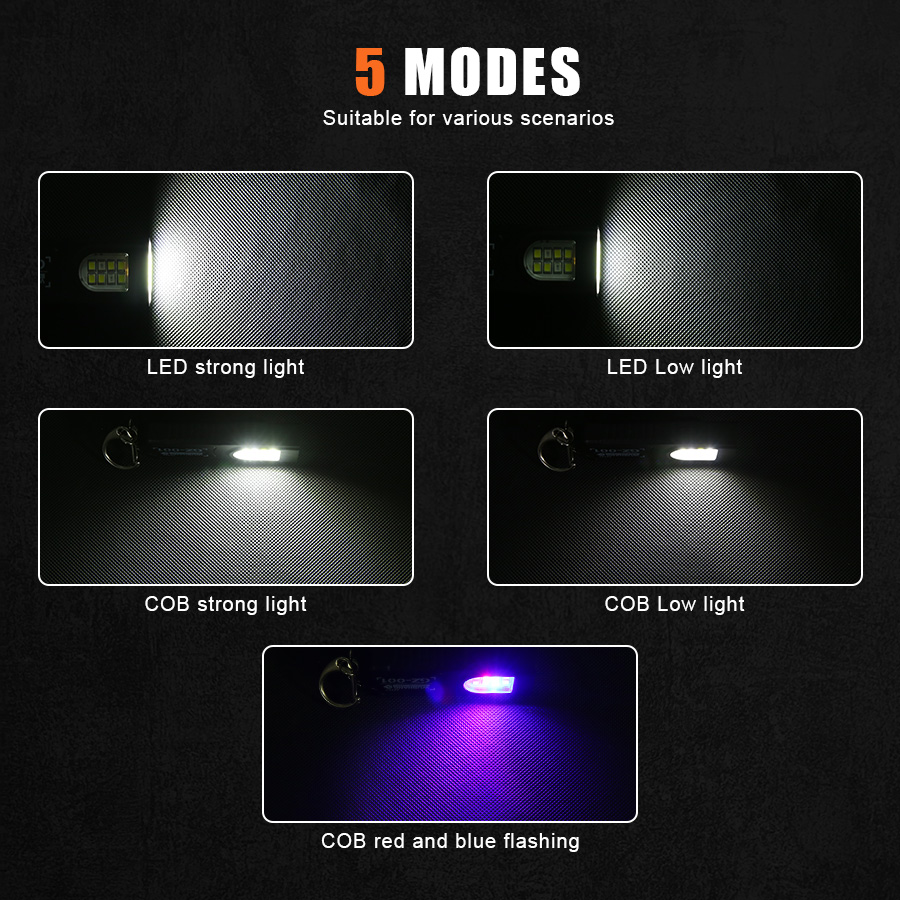Multifuncional mini cob led ch - Keychain Flashlight avaliação e preço