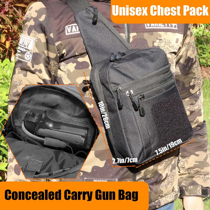 Saco de peito oculto tático, G - Edc Concealed Carry Backpack avaliação e preço