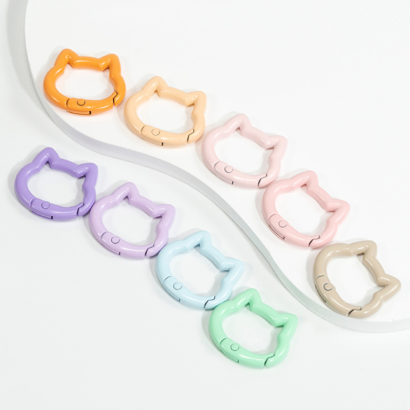 5 pçs bonito coração gato chav - Carabiner Keychain avaliação e preço